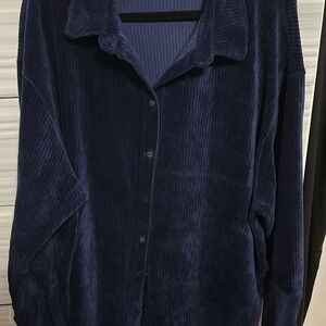 H&M Dark Blue Corduroy Shirt